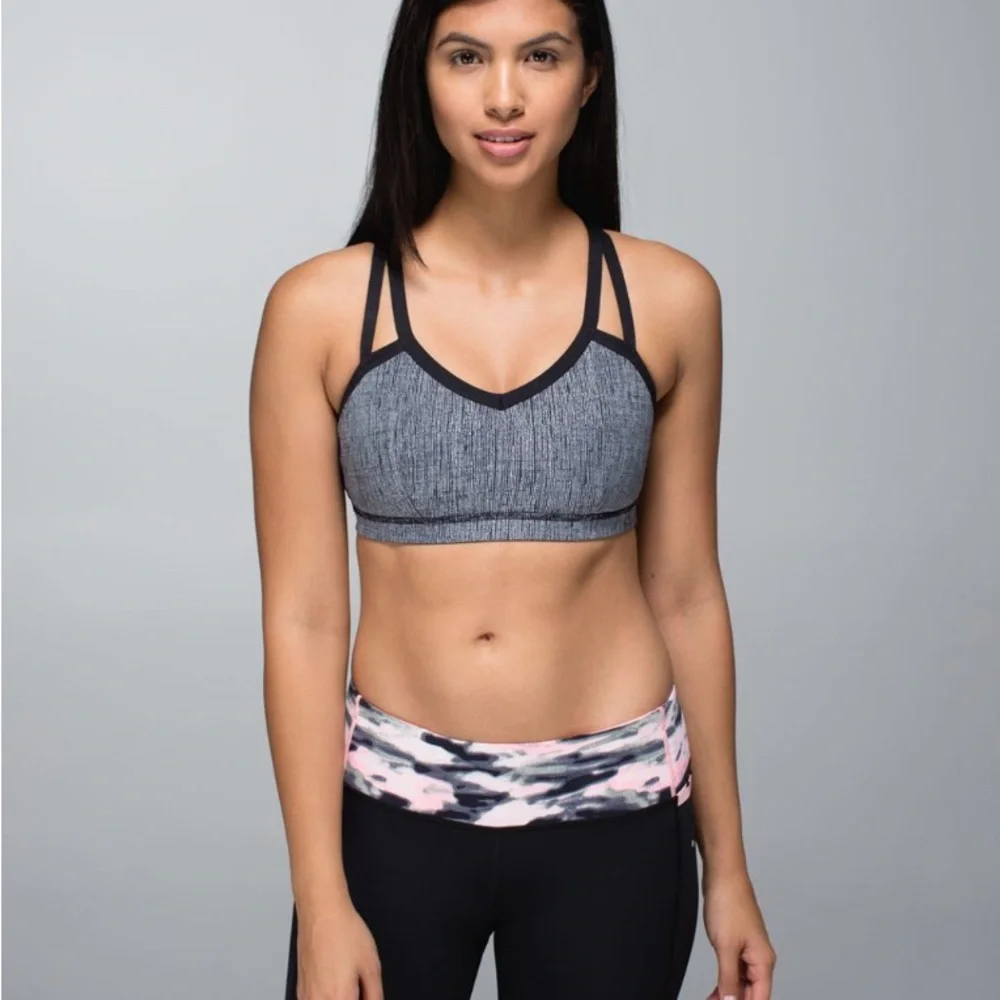NWOT Lululemon Black and White Water Bound Bra Swim Run Activewear Size 10 - Picture 2 of 12